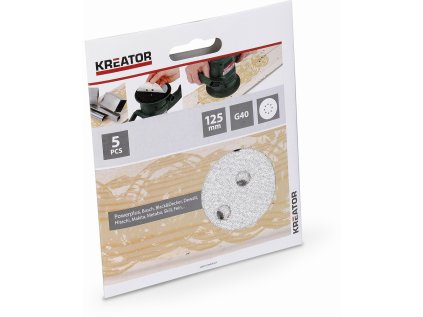 Kreator KRT230553 - 5x Brusný papír 125 mm na barvu G40