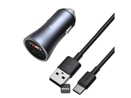 nabijecka do auta baseus golden contactor pro s kabelem usb c 1m 40w 1x usb 1x usb c seda ien549966