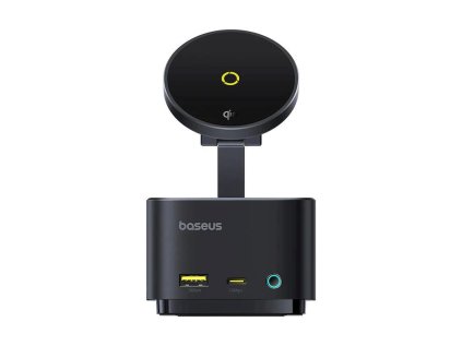 dokovaci stanice 7v1 baseus magpro 100w 15w qi2 2xusb c 2xusb 1xhdmi sd microsd slot cerna ien549937