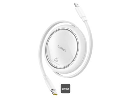 navijeci kabel baseus free2pull usb c lightning s nastavitelnou delkou az 1m 20w bily ien550089