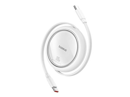 Navíjecí kabel Baseus Free2Draw USB-C/USB-C 1m 100W bílý