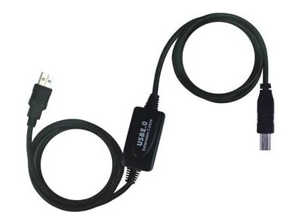 PremiumCord USB 2.0 repeater a propojovací kabel A/M-B/M 15m