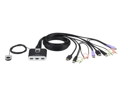 aten 2 port hdmi kvm usb2 0 mini audio 1 2m kabely do ien550594