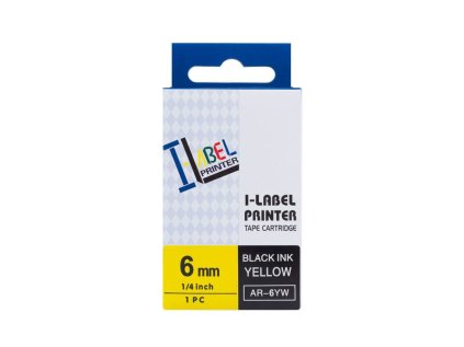 printline kompatibilni paska s casio xr 6yw1 6mm 8m cerny tisk zluty podklad ien551179