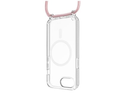 pouzdro fixed magpure neck s ruzovou snurkou na krk pro apple iphone 16e ien551904