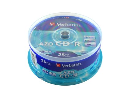 Verbatim CD-R AZO Crystal 52x, 700MB, 25 ks (Spindl)