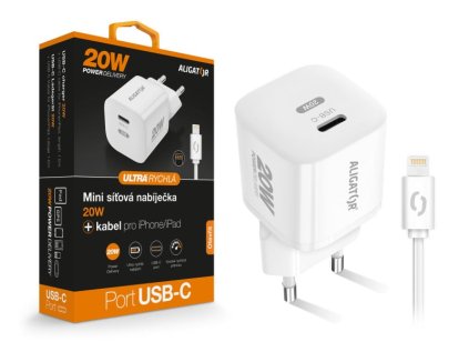 rychla nabijecka aligator mini pd 20w usb c lightning kabel bila ien552806