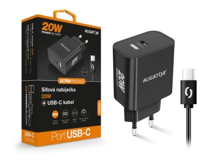 rychla nabijecka aligator pd 20w usb c usb c usb c cerna ien552801