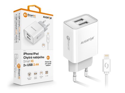 aligator sitova nabijecka iphone ipad 2xusb vyst 2 4a smart ic bila ien552796