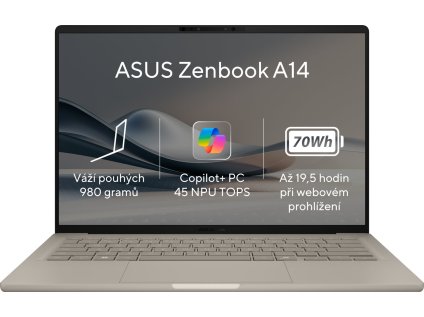 asus zenbook a14 oled ux3407qa oled305w zabriskie beige ien536911