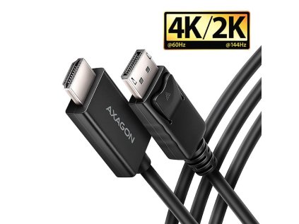 axagon rvd hi20c2 displayport hdmi 2 0b redukce kabel 1 8m 4k 60hz ien553489
