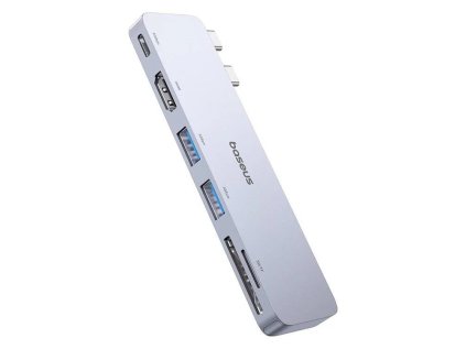 Dokovací stanice 6v1 Baseus Ultra Joy 100W 1xUSB-C, 2xUSB, 1xHDMI, SD/microSD slot šedá