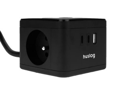 nabijeci stanice huslog 12w 2xzasuvka 2xusb c 1xusb cerna ien554026