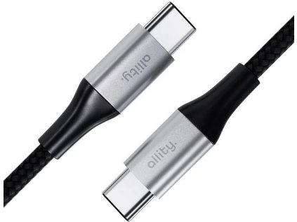 Datový kabel Allity AUC-01 USB-C/USB-C 1m 100W černý