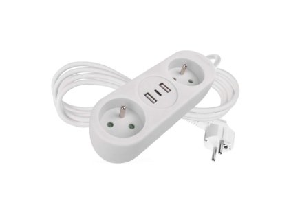 emos prodluzovaci kabel 1 4 m 2 zasuvky 2 usb a 1 usb c bily pvc 1 5 mm2 ien554488