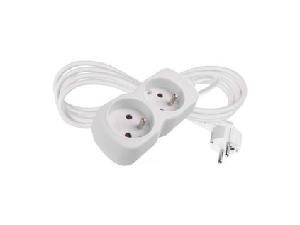 emos prodluzovaci kabel 2 m 2 zasuvka bily pvc 1 mm2 ien554495