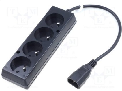 oem napajeci redukce 230v k ups 1x iec c14 na 4x cee 7 5 fr cz max 10a delka 30 cm ien431825