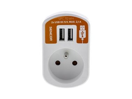 retlux rpc 70 wh zasuvka s 2xusb 5v 2100ma ig492740