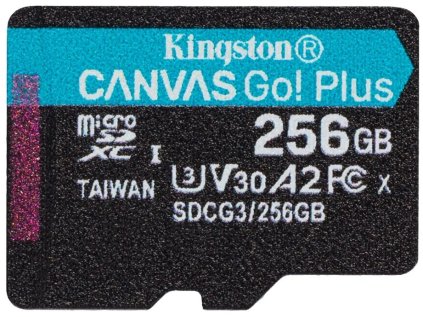 kingston microsdxc 256gb canvas go plus a2 u3 v30 170mb s bez adapteru ien377056