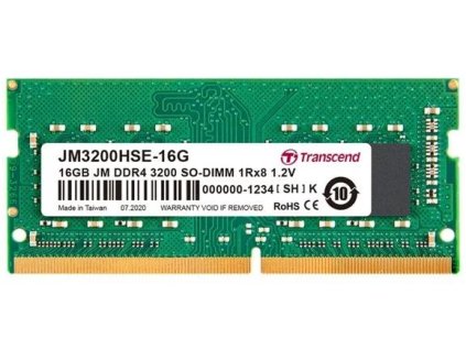 transcend jetram 16gb ddr4 so dimm 3200mhz cl22 ien361372