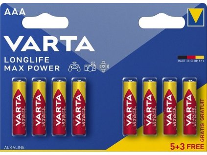 varta longlife max power alkalicka baterie typ aaa 8 ks ien561559