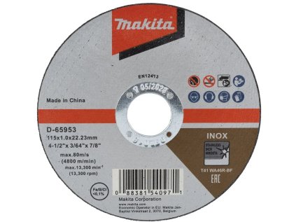 makita d 65953 rezny kotouc 115x1 2x22 23 nerez ien490346