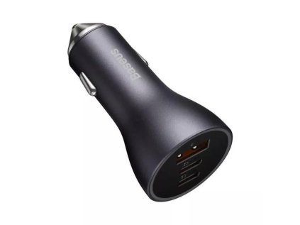 baseus rychlonabijeci adapter do automobilu 2 usb c usb a 65w tmave seda ien482683