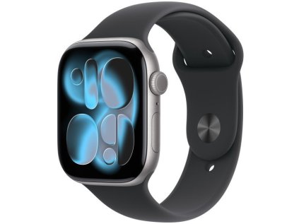 apple watch series 11 gps cellular 42mm space grey aluminium case with black sport band s m ien562998