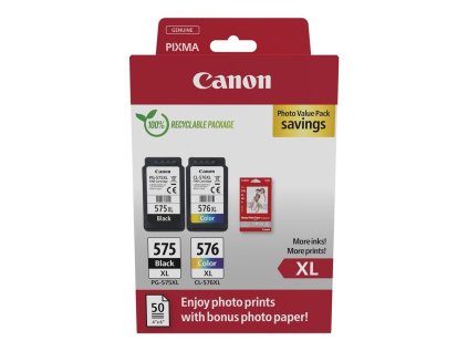 canon pg 575xl cl 576xl photo paper value pack ien565202