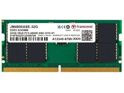 transcend jetram 32gb sodimm ddr5 4800 2rx8 2gx8 cl40 ien493096