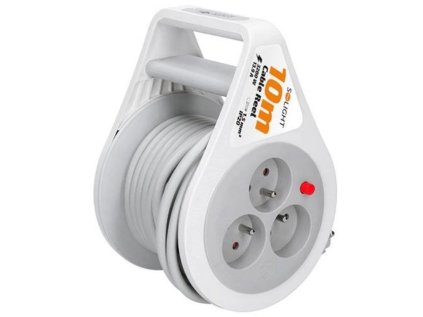 solight prodluzovaci privod na bubnu 10m 3 zasuvky sedy kabel 3x 1 5mm2 ien564547