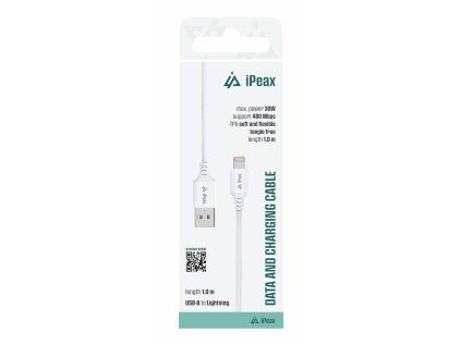 ipeax tpu kabel usb a lightning 1 m usb 2 0 bily ien566757