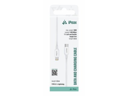 ipeax tpu kabel usb c lightning 1 5m usb 2 0 bily ien566764