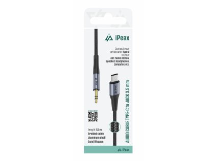 ipeax adapter usb c 3 5 mm jack 1 5 m cerny ien566783