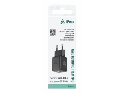 ipeax gan sitova nabijecka 35w usb c usb a cerna ien566716