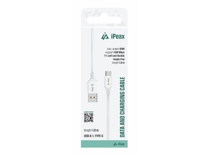 ipeax tpu kabel usb a usb c 1m usb 2 0 bily ien566761