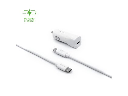 set autonabijecky fixed s usb c vystupem a usb c usb c kabelu podpora pd 1 metr 18w bily ien451949