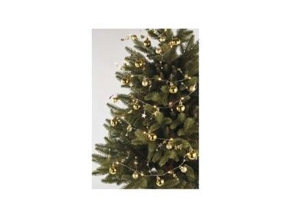 led vanocni girlanda zlate koule s hvezdami 1 9 m 2x aa vnitrni tepla bila casovac ig449700