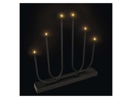 led svicen kovovy cerny 40 cm 2x aa vnitrni tepla bila ien566877