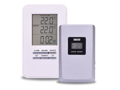 solight bezdratovy teplomer teplota cas budik bily ien501289