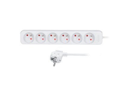 solight prodluzovaci privod 6 zasuvek bily 5m ien473428