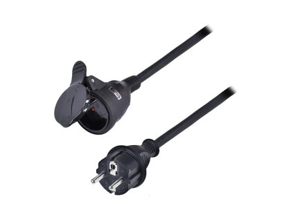 solight prodluzovaci privod spojka 1 zasuvka 20m 3 x 1 5mm2 gumova cerna ien473336