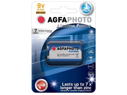 agfaphoto power alkalicka baterie 9v blistr 1ks ien527603