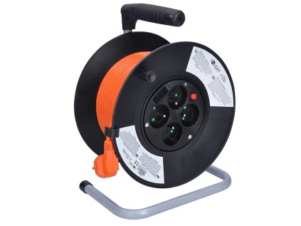 solight prodluzovaci privod na bubnu 4 zasuvky 25m oranzovy kabel 3x 1 5mm2 ien473379