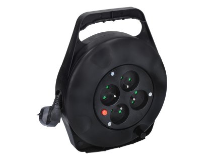 solight prodluzovaci privod na bubnu 4 zasuvky 10m cerny kabel 3x 1 5mm2 ien473372