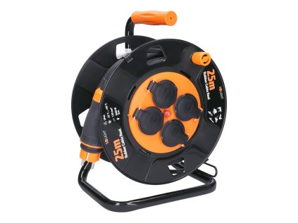 solight prodluzovaci privod na bubnu 4 zasuvky venkovni 25m gumovy kabel 3x 1 5mm2 ip44 ien473382