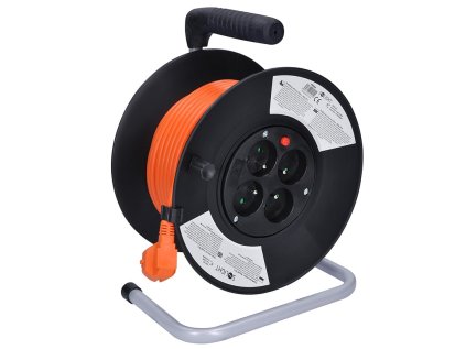 solight prodluzovaci privod na bubnu 4 zasuvky 20m oranzovy kabel 3x 1 5mm2 ien473376