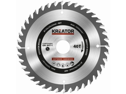 kreator krt020403 pilovy kotouc na drevo 130mm 40t ien273532