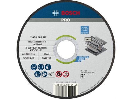 bosch rezaci kotouc pro stainless steel and metal 125 1 6 22 23 mm rovny 2 608 603 172 ien568318