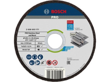 bosch rezaci kotouc pro stainless steel and metal 125 1 22 23 mm rovny 2 608 603 171 ien568317